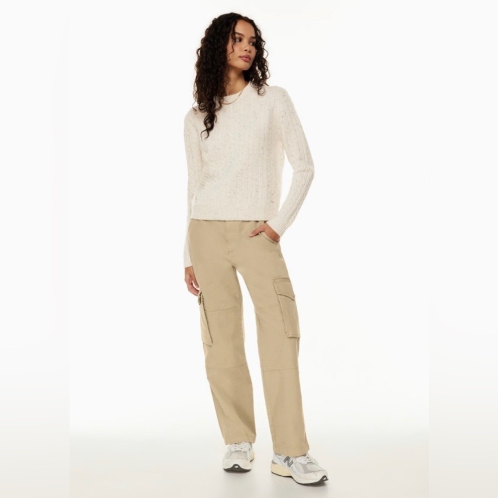 TNA Aritzia Troop Cargo Pants BEIGE Size 00 Pockets Cotton